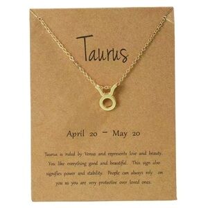TAURUS Zodiac Symbol Gold Necklace